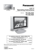 Panasonic TC26LX20 TC32LX20 TV Operating Manual